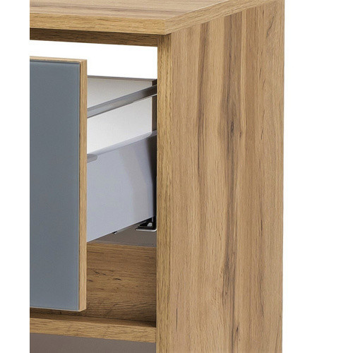 HELD MÖBEL Unterschrank Helsinki in Grau mit Glastüren und offenen Regalfächern, B/H/T: 40 x 79 x 35 cm - Bild 3