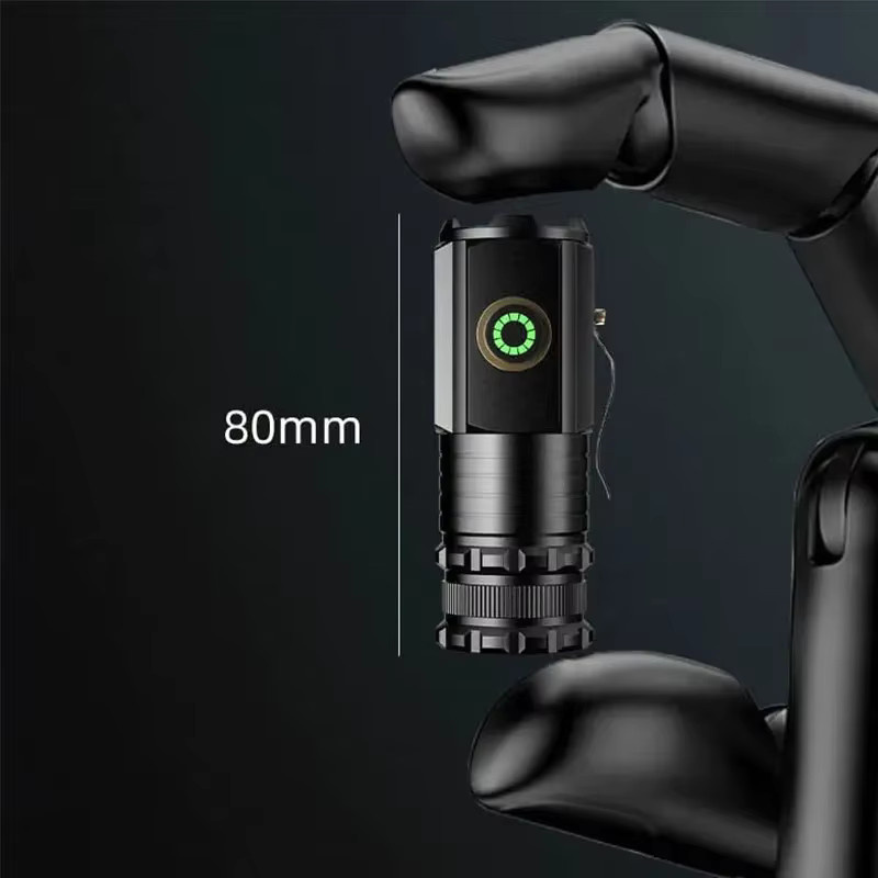 Heinast Mini LED Taschenlampe wiederaufladbar in Schwarz mit Magnet und Clip - Bild 3