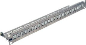 Corning Patchpanel 24 Ports Cat6A mit PL Modulen, Silber, 1HE - Bild 1