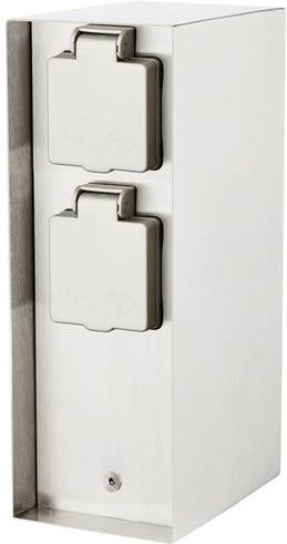 BOLD 10037 Gartensteckdose 4-fach aus Edelstahl in Silber, IP44 Schutzklasse - Bild 1