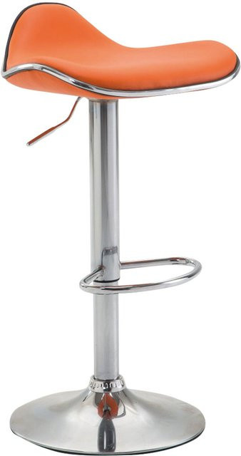 TPFLiving Barhocker Shangrila mit Kunstleder in Orange und Metallgestell in Chromoptik - Bild 1