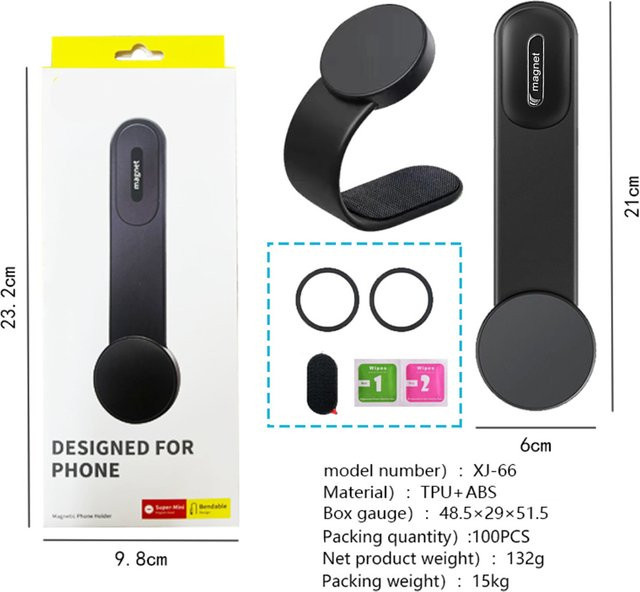 Magnetischer Autotelefonhalter von KEBETEME in Schwarz für Lüftungsschlitze, faltbare Clip-Halterung für Xiaomi, iPhone 14 und Samsung - Bild 1