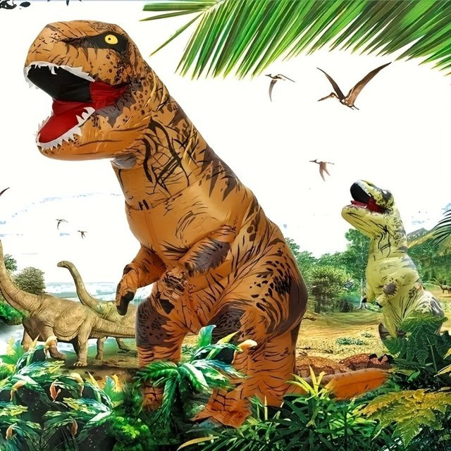 Hangchen Family Dinosaurier Aufblasbares Tyrannosaurus Rex Kostüm, Unisex - Bild 1