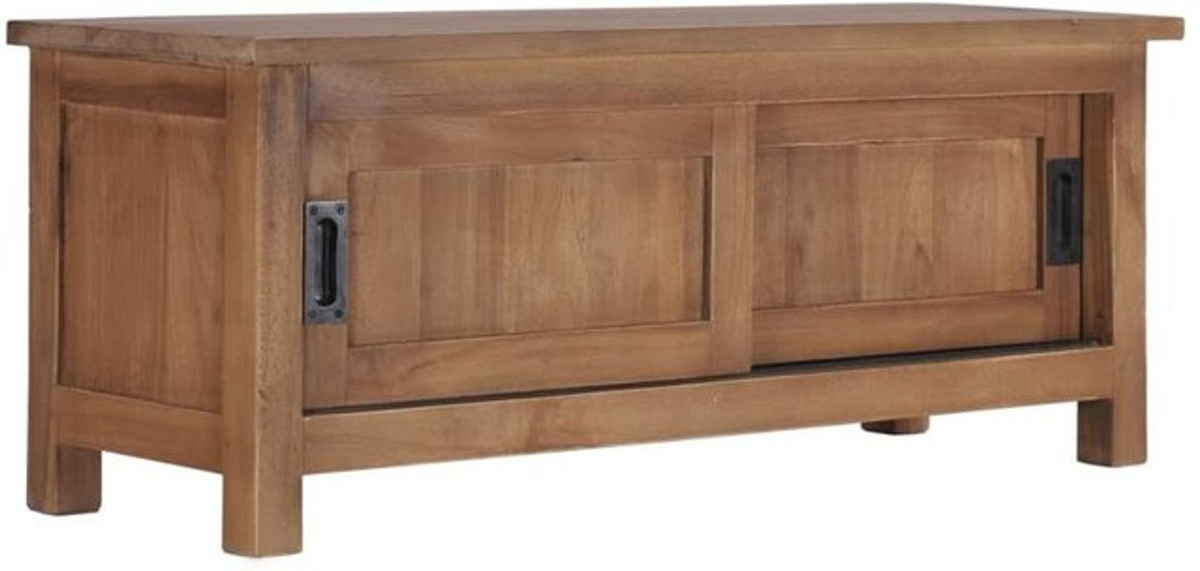 Vidaxl TV-Schrank aus Massivholz Teak in Braun im Landhausstil, B/T/H: 90 x 30 x 35 cm - Bild 1