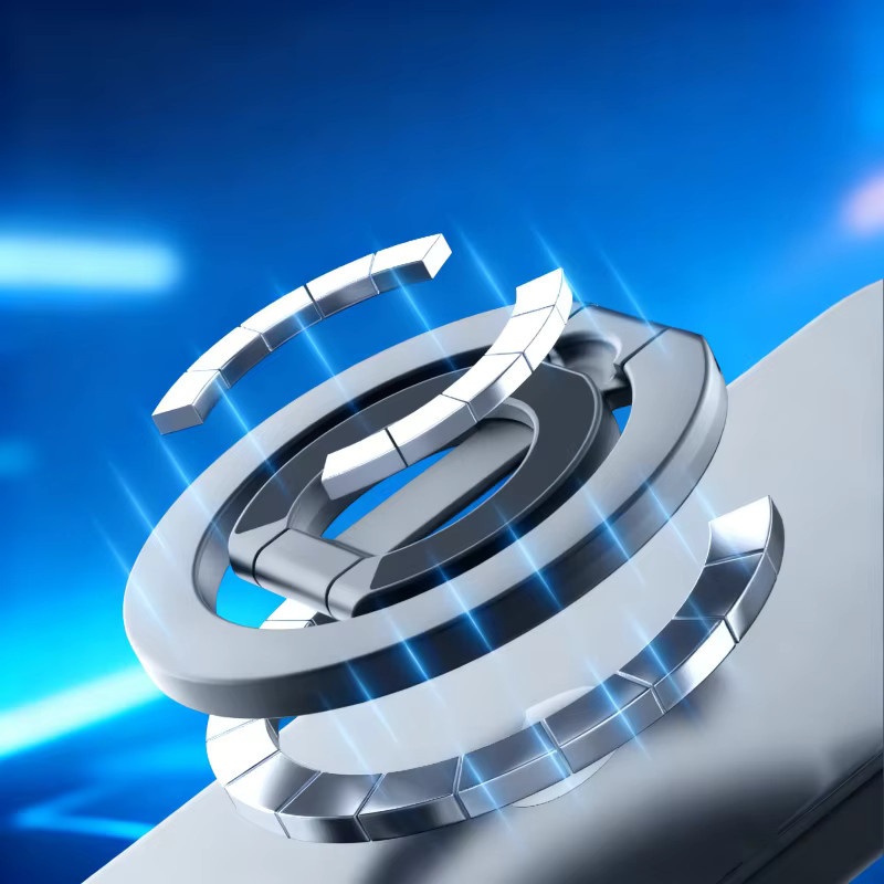 WSSHE Doppelter magnetischer Handy-Ringhalter in Schwarz, kompatibel mit abnehmbarem Handy-Griffständer für die iPhone-Serie - Bild 1