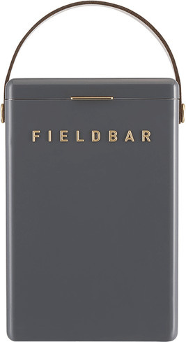 Fieldbar Kühlbox in Grau mit Leder- und Messingdetails - Bild 1