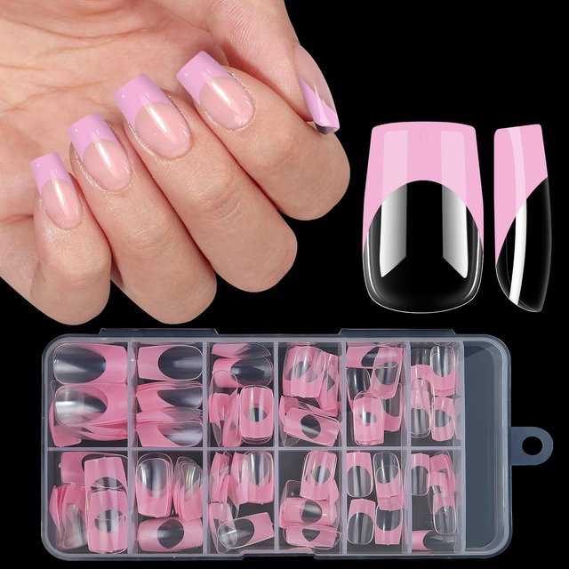 OTRESS Künstliche Acrylnägel, rosa, quadratisch, 120 Stück - Bild 1