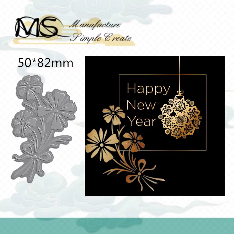 Metall Schneideform Rose Blume für Scrapbooking und Bastelarbeiten in Silber - Bild 2