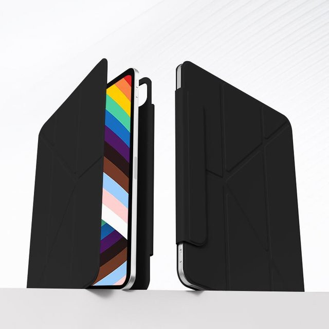 Magnetische Hülle für iPad Air 11 & 13 M2, iPad Mini 7 A17 Pro sowie iPad Air 4 & 5 und iPad Mini 6 in Schwarz - Bild 1