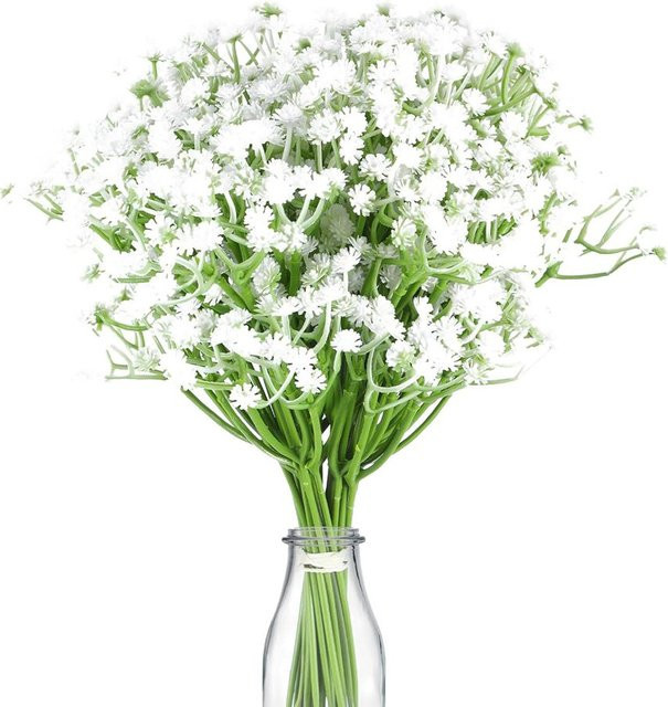 Künstliche Gypsophila Kunststoffblume in Weiß für Garten, Tischdekoration und Hochzeitsfloristik - Bild 1