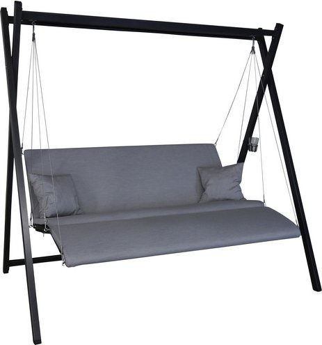 Angerer Freizeitmöbel Hollywoodschaukel Relax 3-Sitzer in Granit Grau inklusive Auflagen B/T/H: 240 x 150 x 210 cm - Bild 1