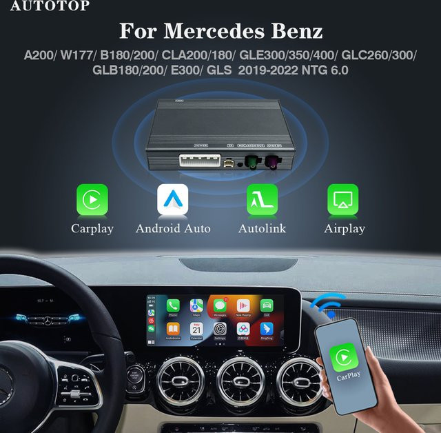 AUTOTOP Wireless CarPlay und AirPlay Adapter für Mercedes Benz NTG6.0 in Schwarz - Bild 1