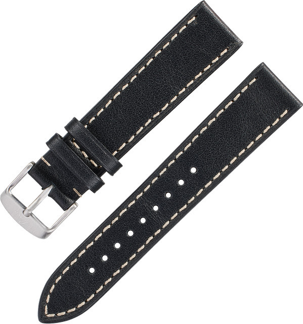 Laco Uhrenarmband Leder, schwarz - Bild 1
