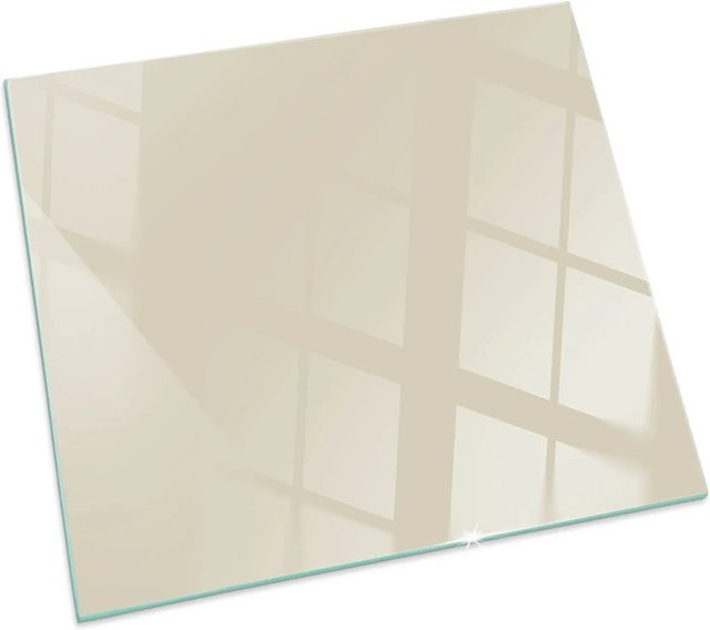 Tulup Glasplatte für Kaminöfen als Funkenschutzplatte, Gelb, B/T: 50 x 50 cm - Bild 1