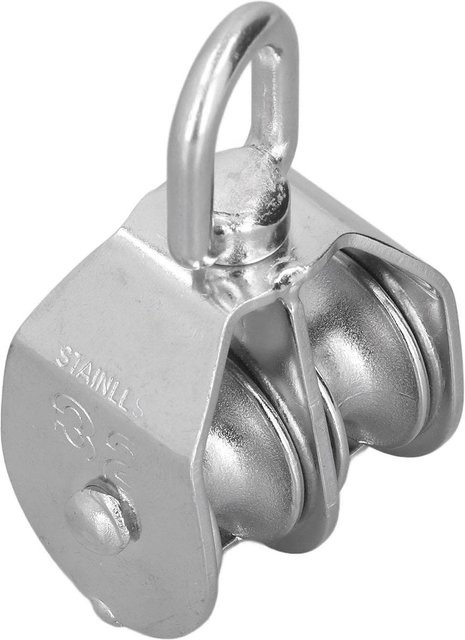 Koogeelife Marine Umlenkrolle Doppelradrolle aus 304 Edelstahl in Silber, 32mm Durchmesser, 250kg Belastbarkeit für Yachten und Schnellboote - Bild 1