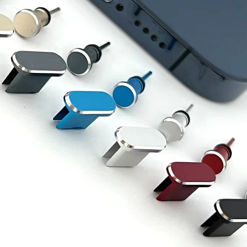 Set aus Staubschutzsteckern für USB-C und 3,5mm Klinke sowie SIM-Karten-Entfernungstool in Schwarz und Multicolour für Xiaomi und Samsung - Bild 4