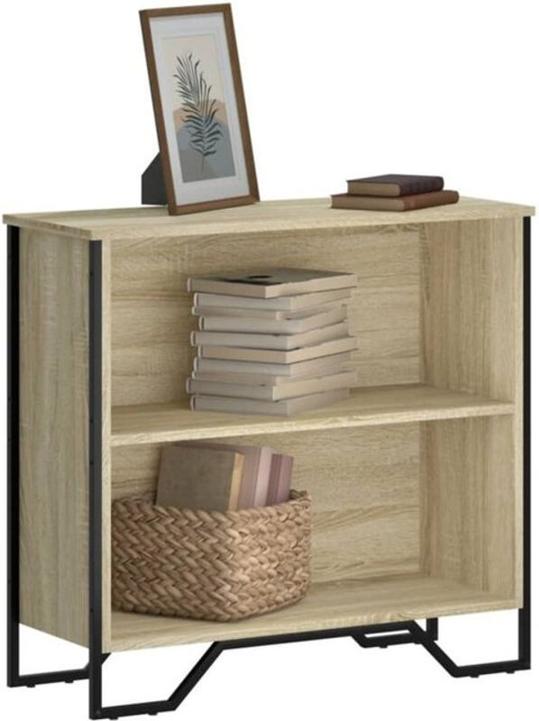 Bücherregal Vidaxl in Sonoma-Eiche aus Holzwerkstoff und Metall, modern, B/T/H: 80 x 31 x 74,5 cm - Bild 1