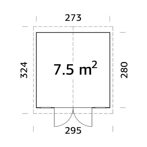 Palmako Dan Holz-Gartenhaus aus Fichtenholz in Braun mit Satteldach und Boden B/H/T: 295 x 220 x 280 cm - Bild 2