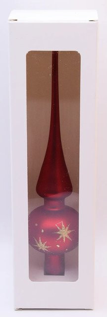 Vitbis Glas-Weihnachtsbaumspitze in Rot-Matt mit 6 cm Durchmesser - Bild 1