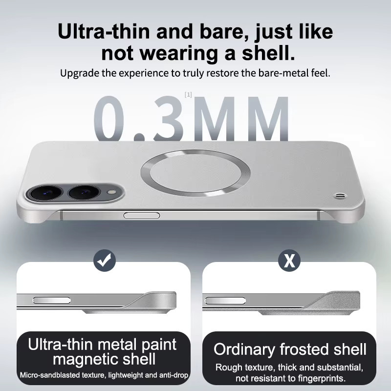 Magnetische MagSafe Schutzhülle für Samsung Galaxy S25 S24 S23 S26 Ultra S22 Plus A56 5G Armor Cover in Grün mit mattem Metall-Design und dünnem PC-Rahmen - Bild 4