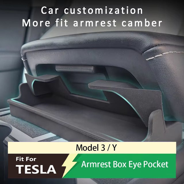Tesla Zentrale Steuerung Armlehne Box für Modell 3 und Modell Y in Schwarz - Bild 1