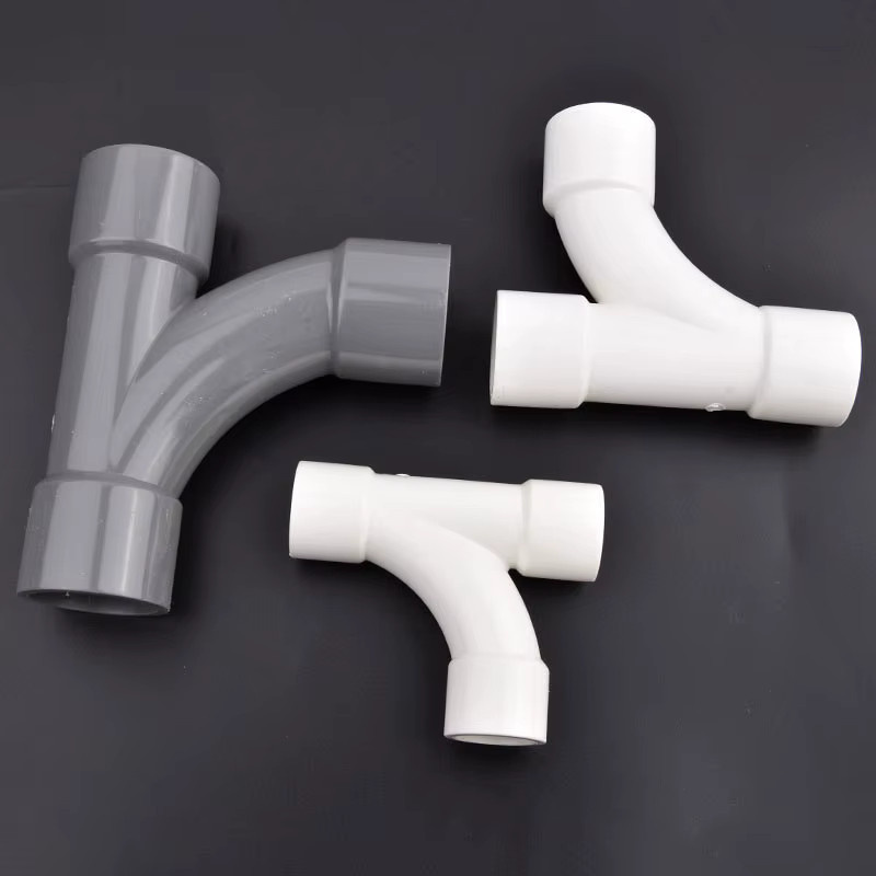 SgooHan PVC-Rohr Y-Typ-Anschluss 3-Wege-Splitter-Adapter mit 90-Grad-Winkel für Aquarium-Wasserrohrverbindungen in Grau - Bild 1