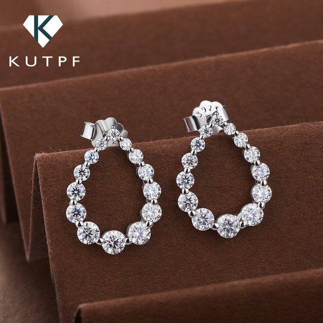 KUTPF Ohrstecker Moissanit, 925 Silber vergoldet, Damen - Bild 1