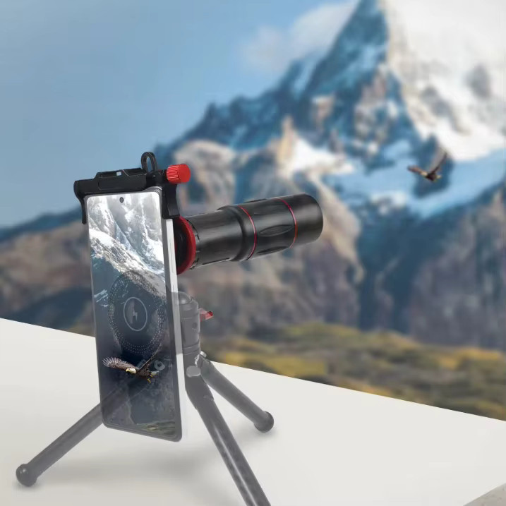 Aluminium Telefon Clip Filter Halter Adapter für iPhone und Samsung, Farbe: Schwarz, Durchmesser: 37mm, Mobiltelefon Halterung für Mikrofon und LED Licht mit Kaltzuh-Schuh, Spannweite: 67-80mm - Bild 3