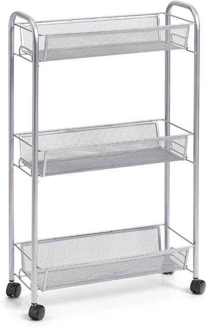 Zeller Rollwagen Mesh 3-lagig Silber B: 70,5 cm, T: 17 cm, H: 44 cm - Bild 1