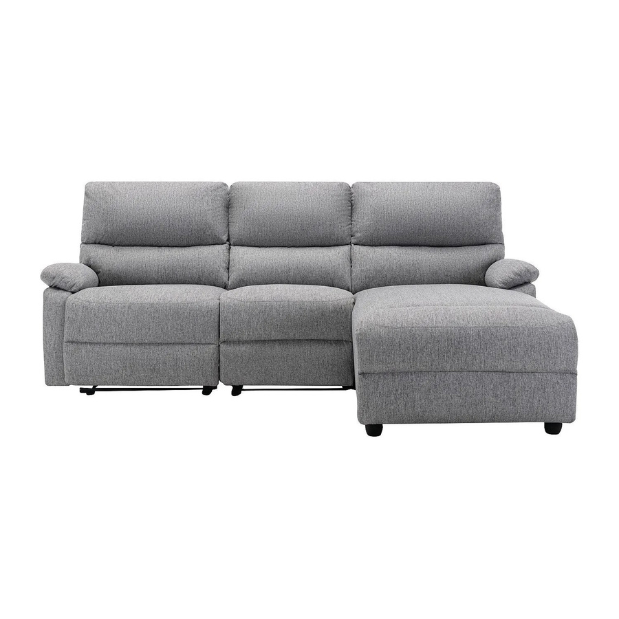 Vente-unique Relaxsofa Lunano Ecksofa Rechts mit Motorfunktion in Lichtgrau, Breite: 234 cm - Bild 2