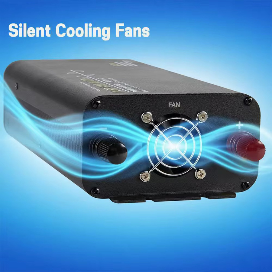 Peak Reiner Sinus-Wechselrichter 3000W 1000W DC 12V 24V 48V zu AC 220V 230V 50Hz mit intelligenter Kühlung und EU-Steckdose, Schwarz - Bild 5