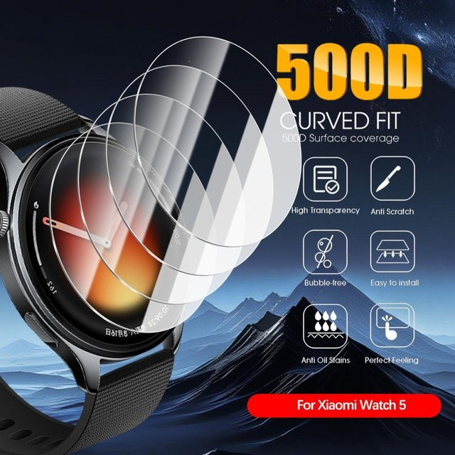 Xiaomi Watch 5 Displayschutzfolie aus gehärtetem Glas, 9H Härte, HD klar und kratzfest, transparent, 2-4 Stück - Bild 1