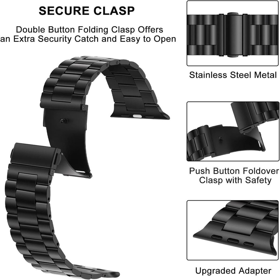 VA VA VOOM Edelstahl Ersatzarmband für Apple Watch in Gold und Silber, kompatibel mit 38/40/41/42/44/45/46/49 mm - Bild 5