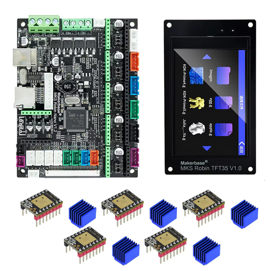 Makerbase MKS Robin Nano V1.2 32Bit 3D-Drucker-Steuerplatine in Schwarz mit Marlin2.0 und TFT 3,5 Zoll Touchscreen Unterstützung - Bild 2