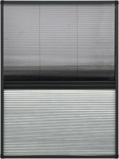 vidaXL Insektenschutz-Plissee für Fenster aus Aluminium mit Jalousie, Breite: 80 cm, Höhe: 120 cm - Bild 1