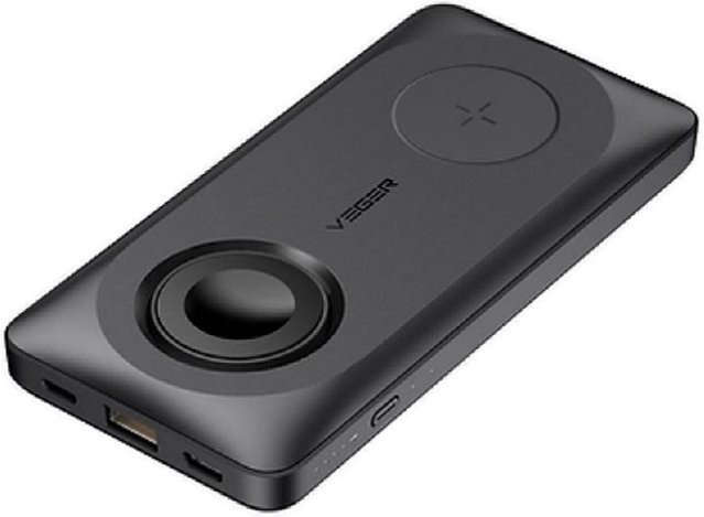 Veger Power Bank MagMulti 10.000mAh mit LCD-Display und Quick Charge für MagSafe in Schwarz - Bild 1