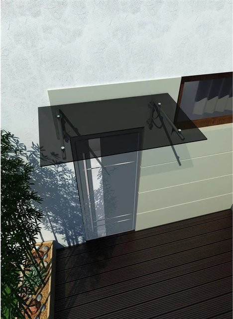 Glaszentrum Hagen Glasvordach VSG Grafit-Grau B: 120 cm, T: 90 cm - Bild 1