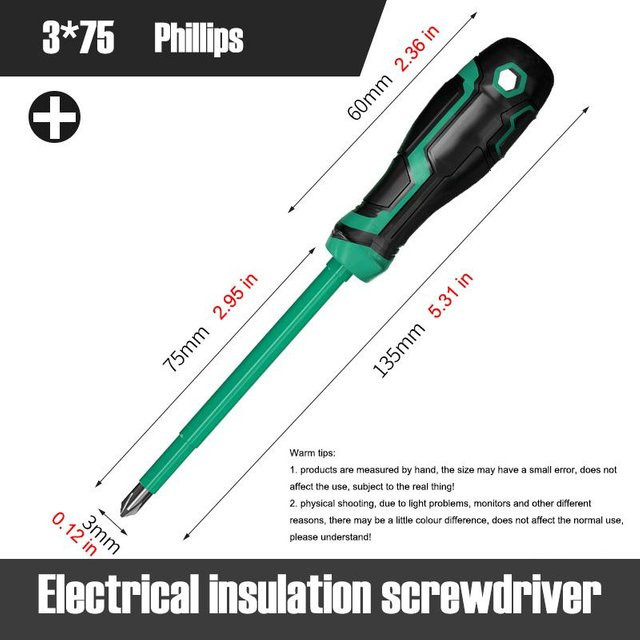 AXE SHAN Isolierter Schraubendreher mit Schlitz, Phillips und Nussdreher, Magnetisch, Blau - Bild 1