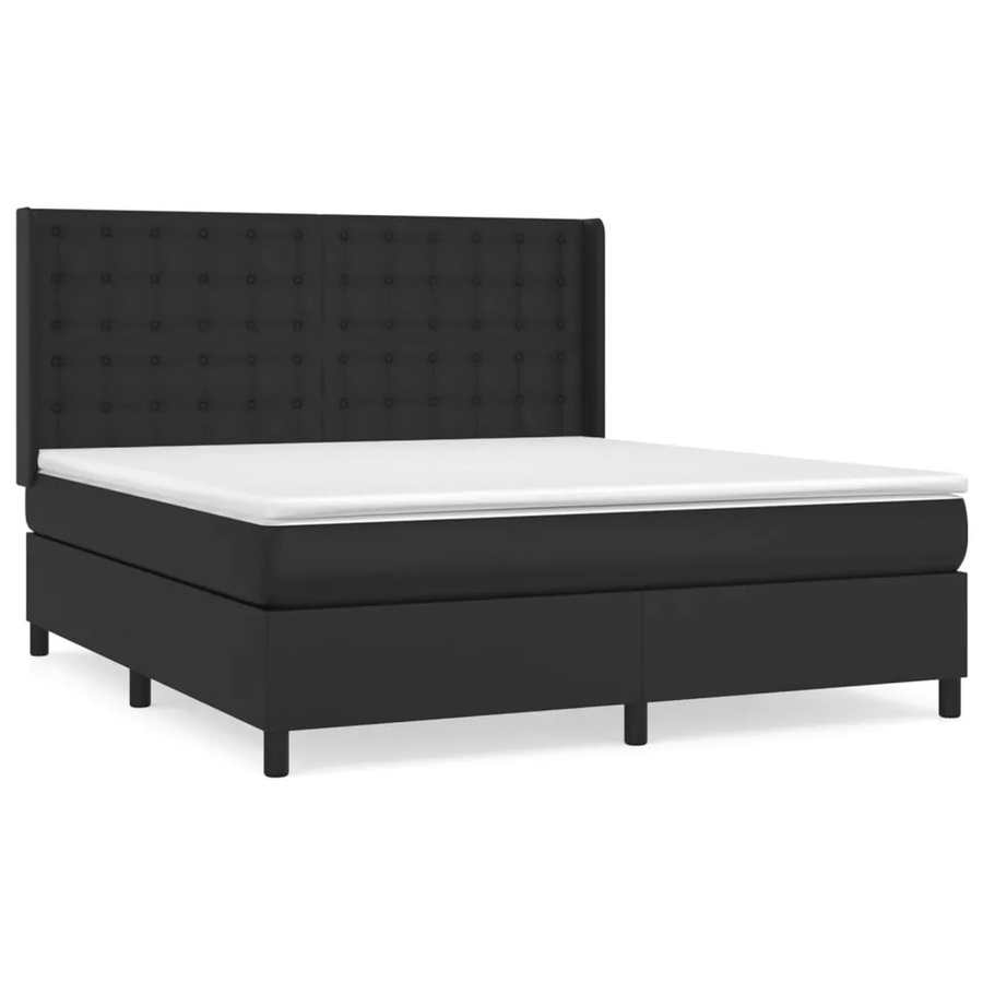 vidaXL Boxspringbett Hybrid mit Matratze und Taschenfederkern, Schwarz, B/T/H: 160 x 200 x 118 cm - Bild 2