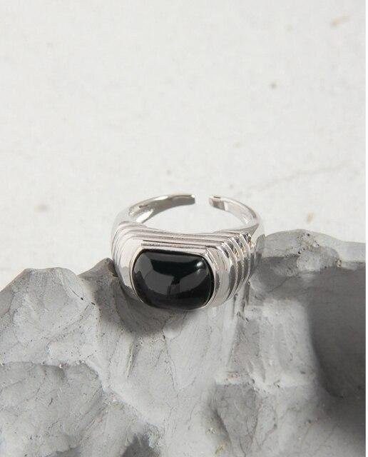 Silvology Leiterringe 925 Silber, Schwarzer Achat, Damen - Bild 1