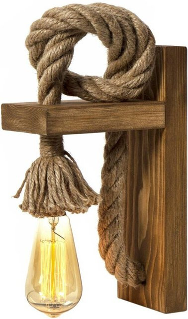 Opviq Wandleuchte Erebos aus Tannenholz in Braun und Gold, E27, B/H/T: 30 x 30 x 10 cm - Bild 1