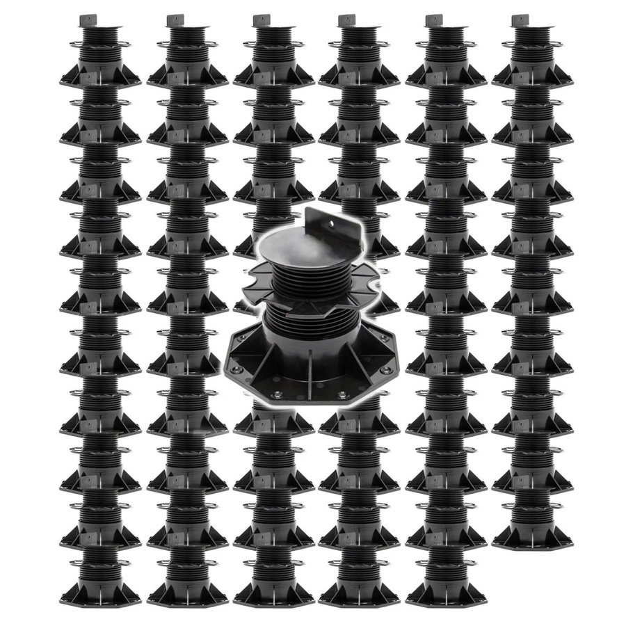 Xpotool Set 60 Stelzlager für Terrassen in Schwarz, höhenverstellbar, Tragkraft 2700 kg, Durchmesser: 60-138 mm - Bild 2