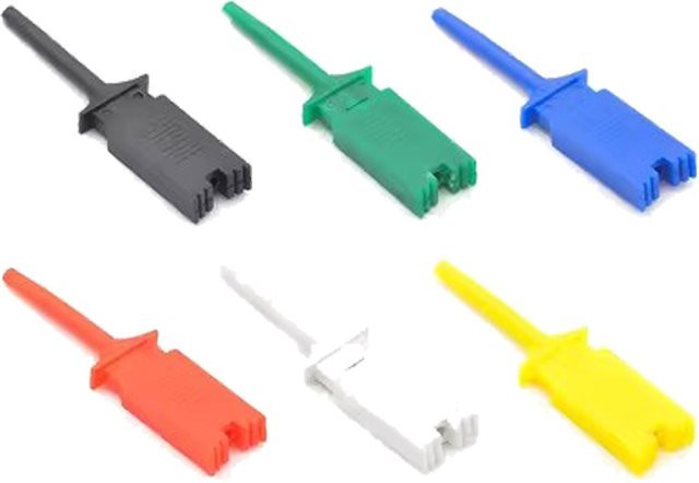Si Tai&SH Testklemmen-Set mit 5 hocheffizienten Testhaken-Clips und Sonden, Höhe: 200 mm, Farben: Gelb, Rot, Grün und Mehrfarbig - Bild 1