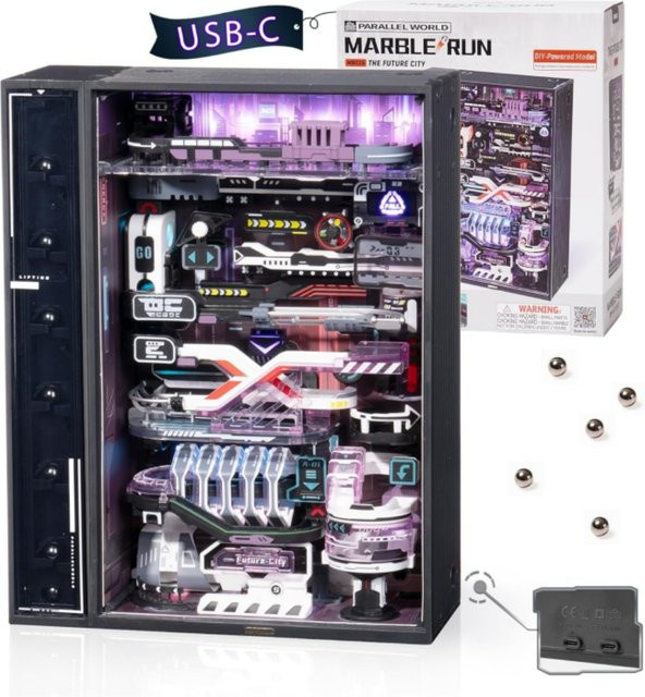 ROKR 3D Puzzle Murmelbahn-Modell Zukunftsstadt, Modellbausatz, ab 14 Jahren - Bild 1