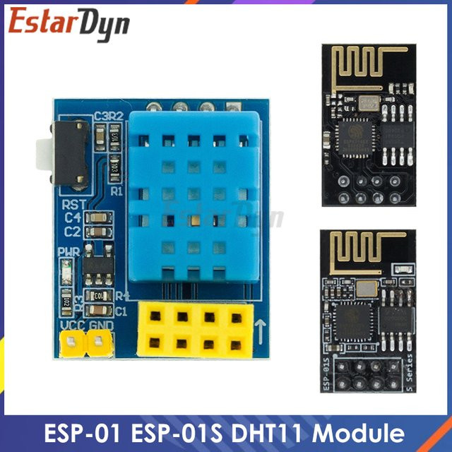 Estardyn ESP8266 ESP-01S WiFi Modul mit DHT11 Temperatur und Feuchtigkeit Sensor für Smart Home IoT DIY Kits in Blau - Bild 1