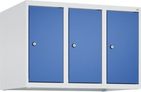 C+P Aufsatzschrank 7035 mit 3 Abteilen und Zylinderschloss, Farbe: Enzianblau, B/T/H: 50 x 75 x 50 cm - Bild 1