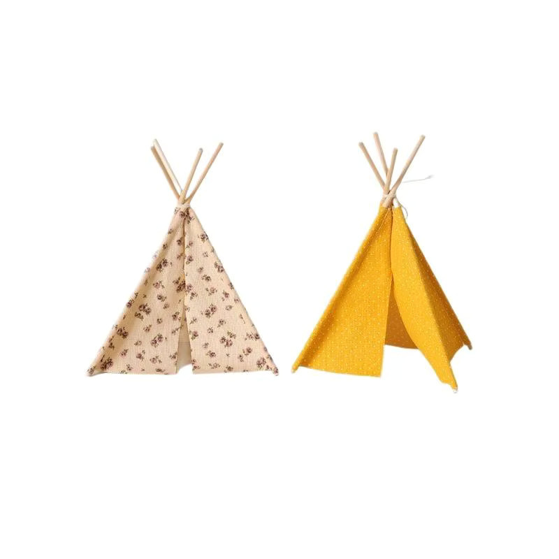 DIAPER&CORED Simuliertes Miniatur-Campingzelt-Modell, Blumenwellenmuster, 1-teiliges Set - Bild 2