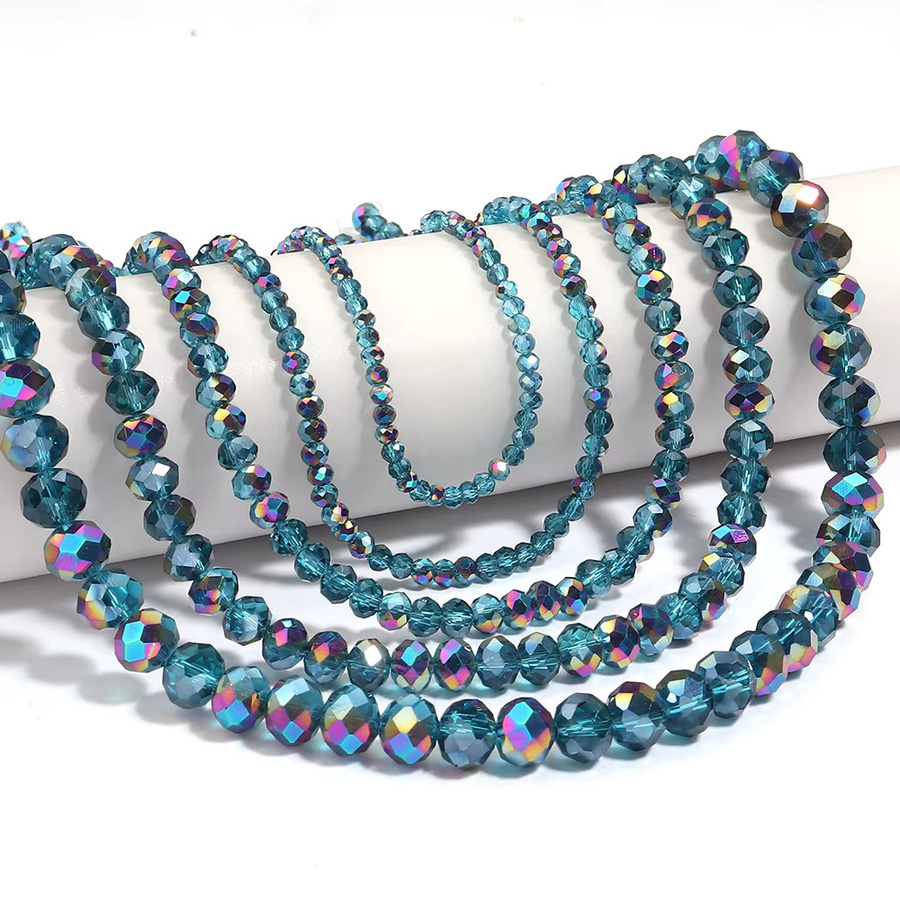3 sprouts Kristallperlen, Pfauenblaues Glas, 3 4 6 8 10 mm, Unisex - Bild 6