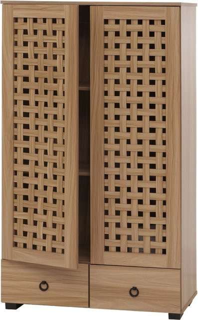 Wohnzimmerschrank MCW N87 mit 3D-Flecht-Design in Braun, B/T/H: 138 x 36 x 80 cm - Bild 2