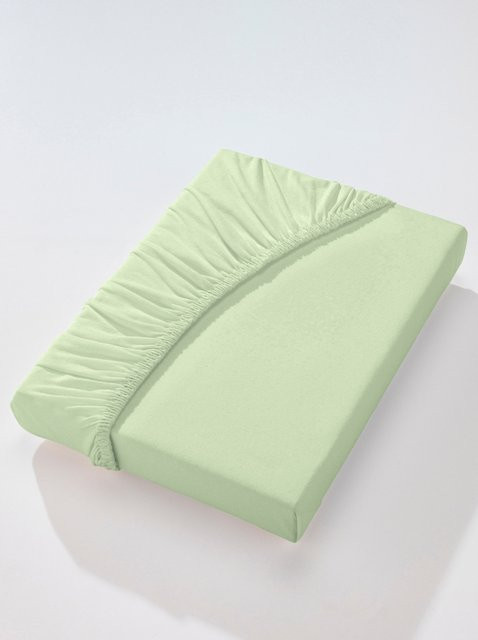 Biberna Spannbetttuch aus Jersey aus 100% Baumwolle, Grün, Unisex - Bild 1